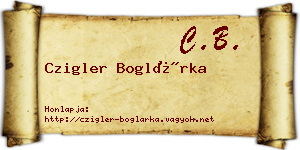 Czigler Boglárka névjegykártya